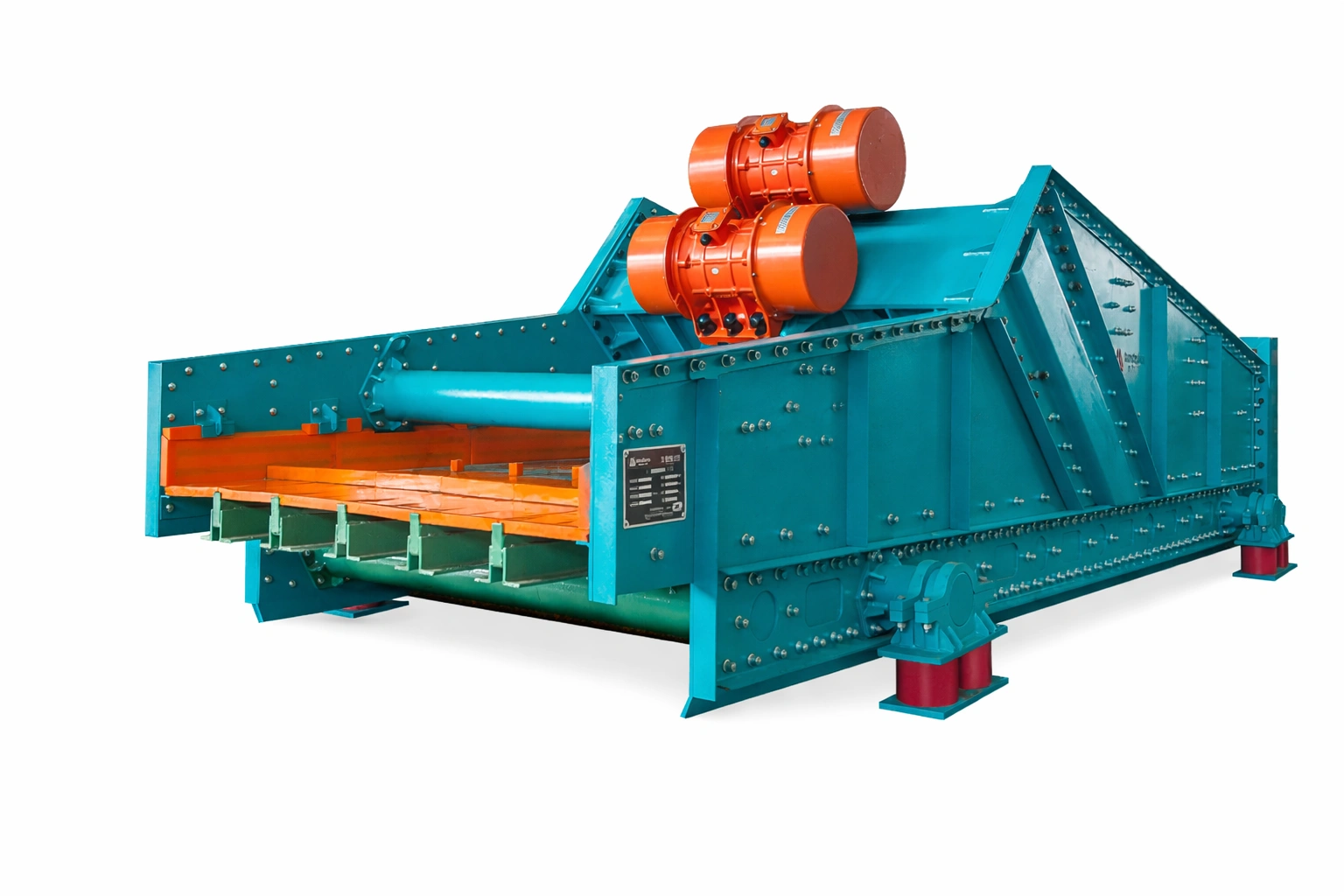 Вибрационные грохота vibrating screen turquoise white background